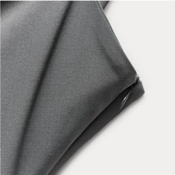 ZARA Long Dress Khaki Gray with Tanks ZW COLLECTION WOOL Blend RUCHED Size: S - Picture 6 of 16